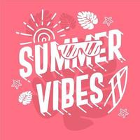 Summer vibes typography with ... vector