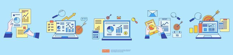 chart document data report concept for business statistics set vector