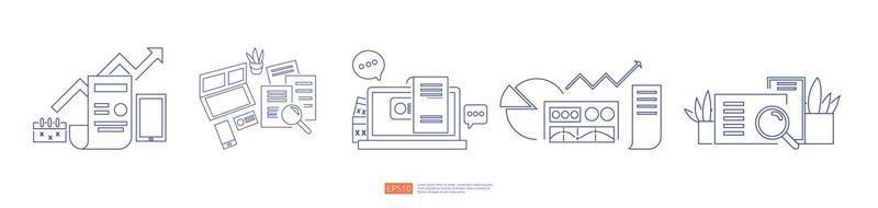 accounting document data report concept set for business statistics vector