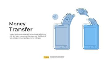 money transfer concept or online mobile payment with people character vector