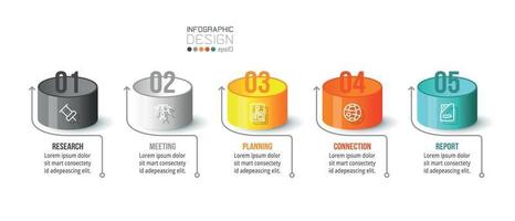 Plantilla de infografía empresarial con diseño de paso u opción. vector