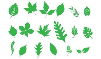 Leafs green set. Green leaf ecology nature element symbol isolated vector