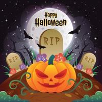 Happy Halloween with Pumpkin Background Template vector
