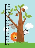 Meter wall with wild animals.illustration. vector