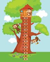 Meter wall with tree house.illustration. vector