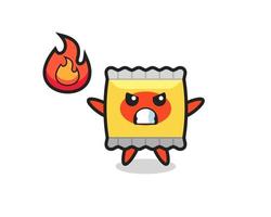 snack character cartoon with angry gesture vector