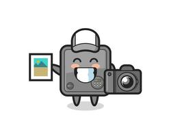Character Illustration of safe box as a photographer vector