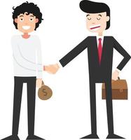 illustration of shaking hands with businessman vector