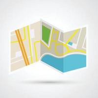 paper map icon vector