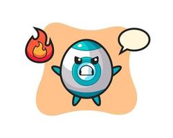 rocket character cartoon with angry gesture vector