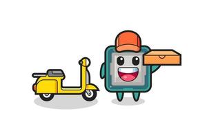 Character Illustration of processor as a pizza deliveryman vector