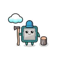 Character cartoon of processor as a woodcutter vector