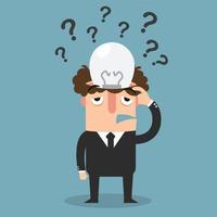 No idea concept,Business thinking with question marks,illustration vector