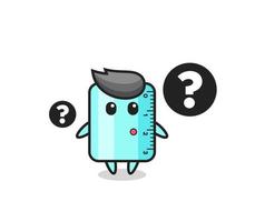 Cartoon Illustration of ruler with the question mark vector