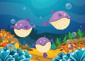 Illustration of sea underwater background vector