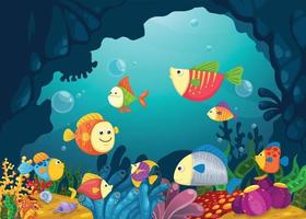 Illustration of sea underwater background vector