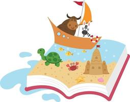 Fairytale book concept,kid book, illustration. vector