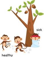 Opposite sick and healthy illustration vector