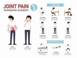 joint pain infographics.illustration. vector