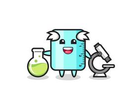 Mascot character of ruler as a scientist vector