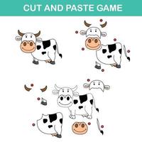 cut and past game,easy educational paper games for kids.illustration vector