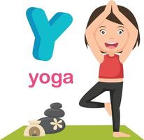 Illustration Isolated Alphabet Letter Y Yoga vector