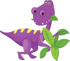 Ilustración de dibujos animados lindo dinosaurio aislado sobre fondo blanco. vector