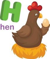 Illustration Isolated Alphabet Letter H Hen vector