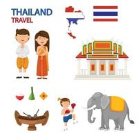 thailand travel illustration vector