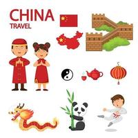 china travel illustration vector