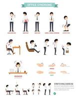 Office syndrome infographic,vector illustration vector