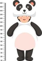 Meter wall with panda costume .vector illustration vector