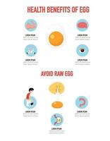 The benefits of cooked egg infographic,vector illustration vector