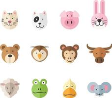 conjunto de ilustración de icono colorido animal vector