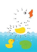 Dot to dot educational game for kids vector illustration