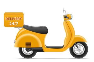 scooter delivery of online orders vector illustration