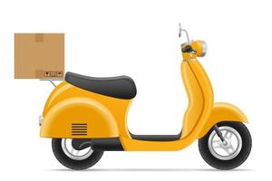 scooter delivery of online orders vector illustration