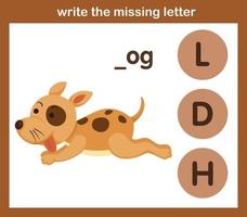 write the missing letter,illustration, vector