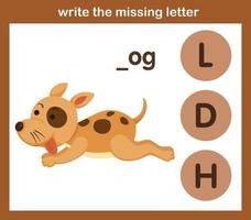 write the missing letter,illustration, vector