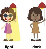 Opposite light and dark vector illustration