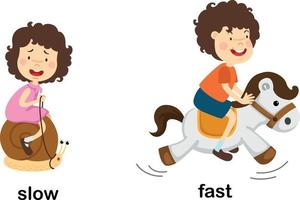 Opposite slow and fast vector illustration