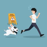 Danger guard dogs caution sign.illustration vector