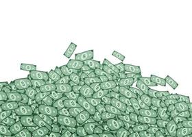 Lot of money mountain, dollars pile, vector illustration