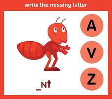 write the missing letter vector