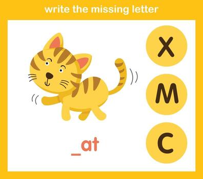 write the missing letter vector