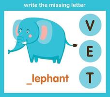 write the missing letter vector