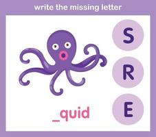 write the missing letter vector