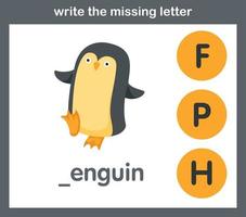 write the missing letter vector