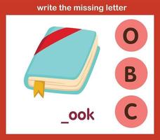 write the missing letter,illustration, vector