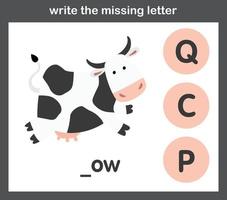 write the missing letter vector